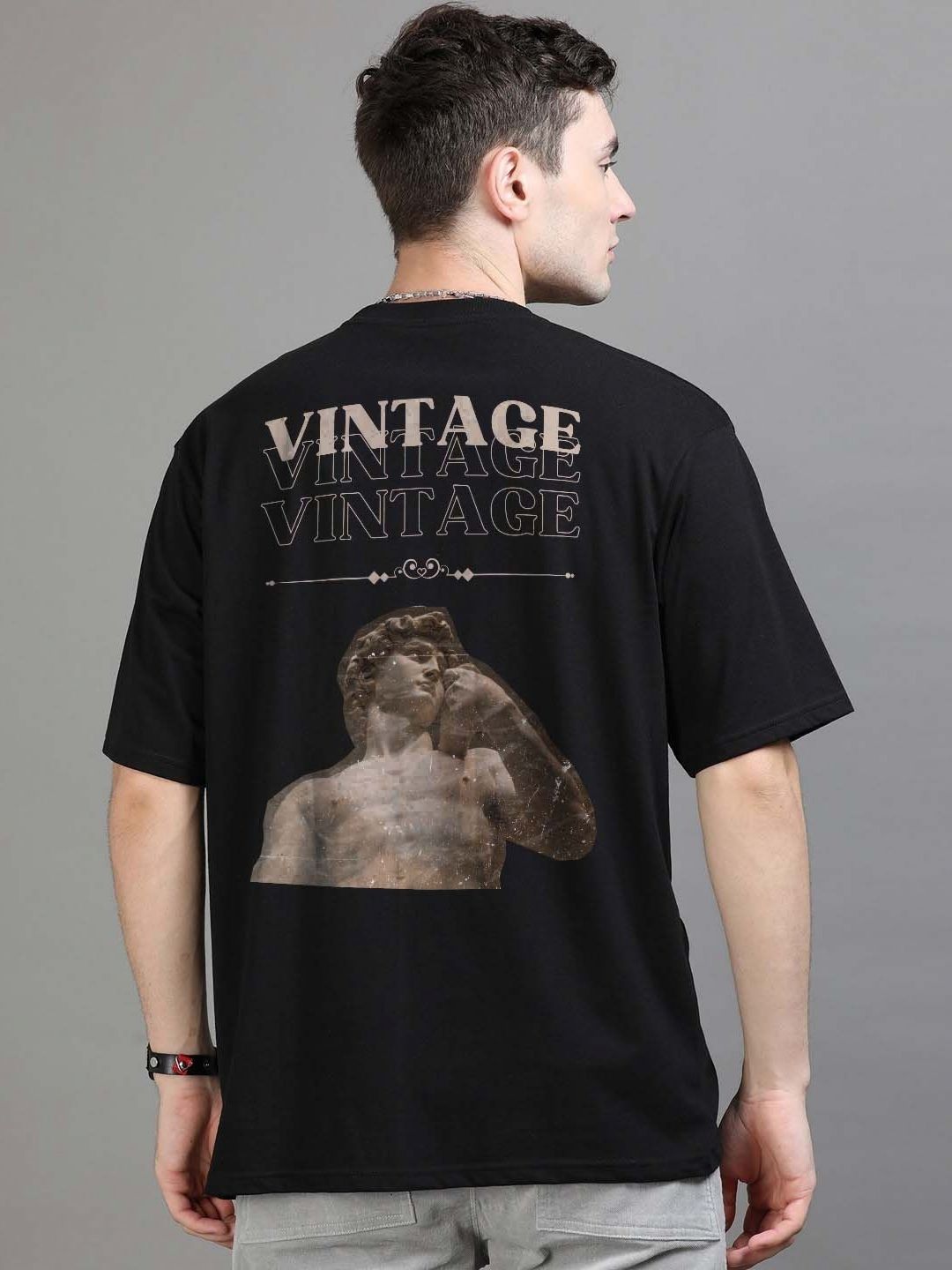 Buy Organic Chics Men Vintage Graphic Oversized T-shirt - Tshirts
