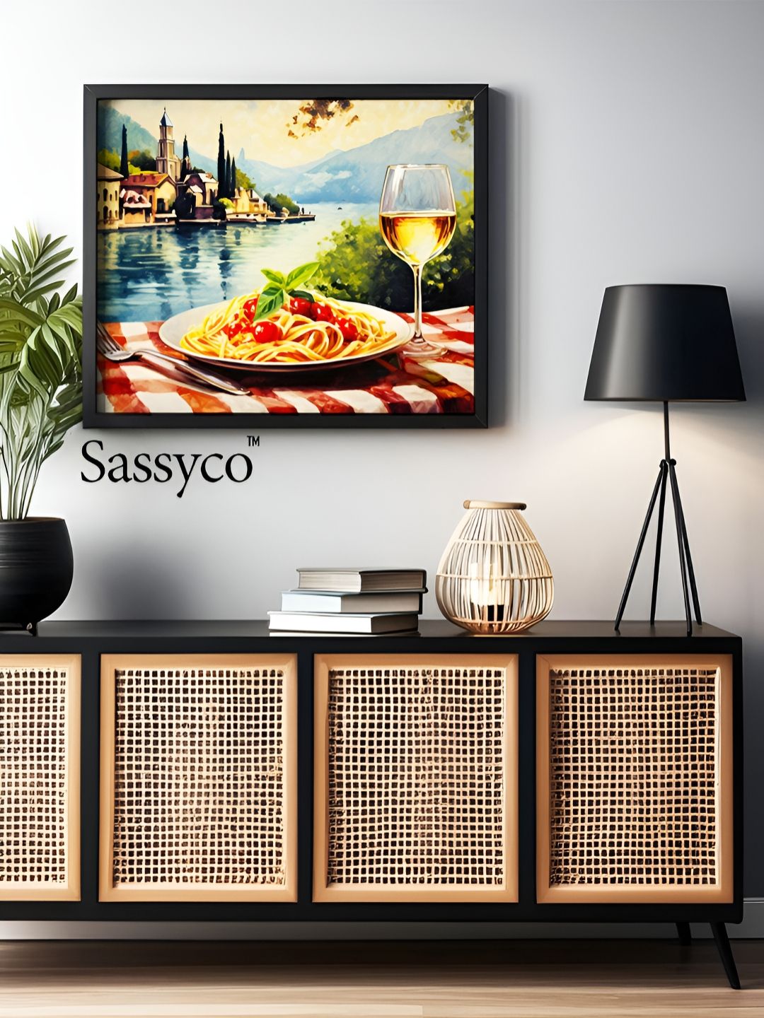 Sassyco Blue & Green 1 Piece Canvas Other Wall Paintings