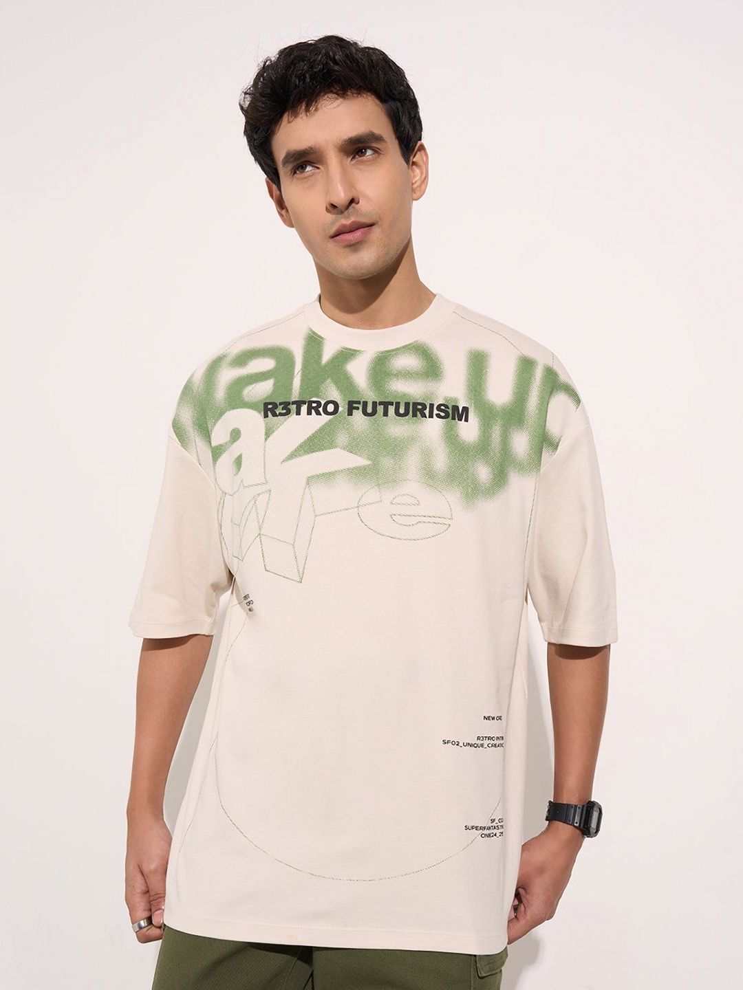 SF JEANS by Pantaloons Men Extended Sleeves Raw Edge T-shirt