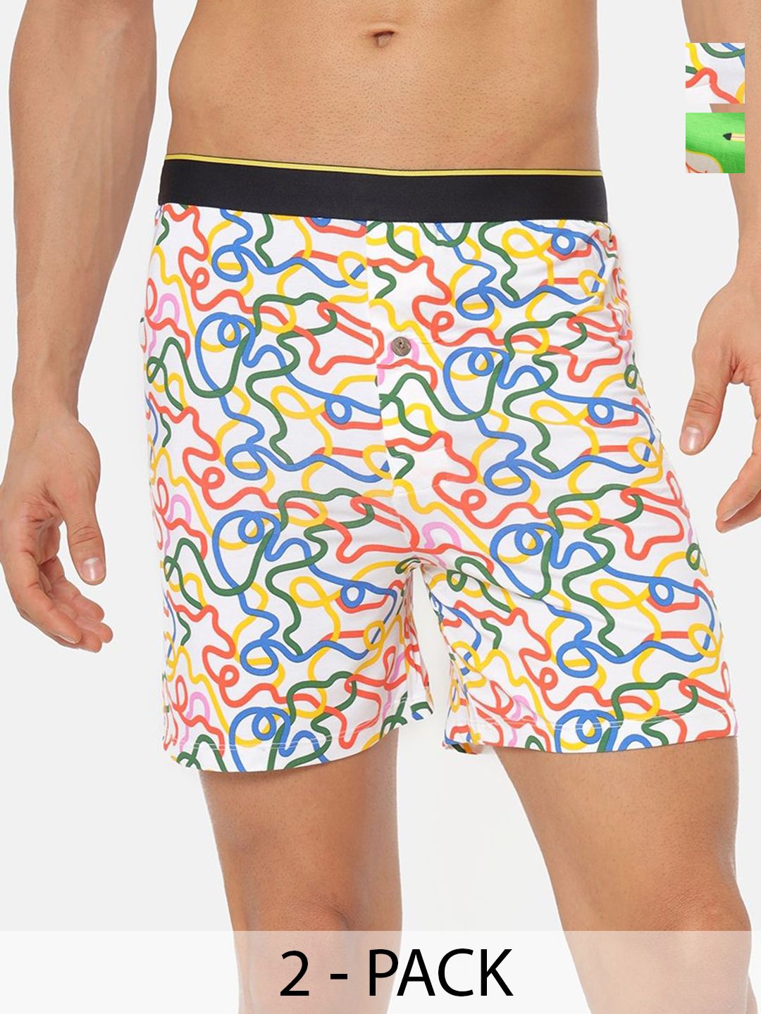 bummer Men's Pack Of 2 Underwear Mircomodal Printed Boxer BOGTCA02S