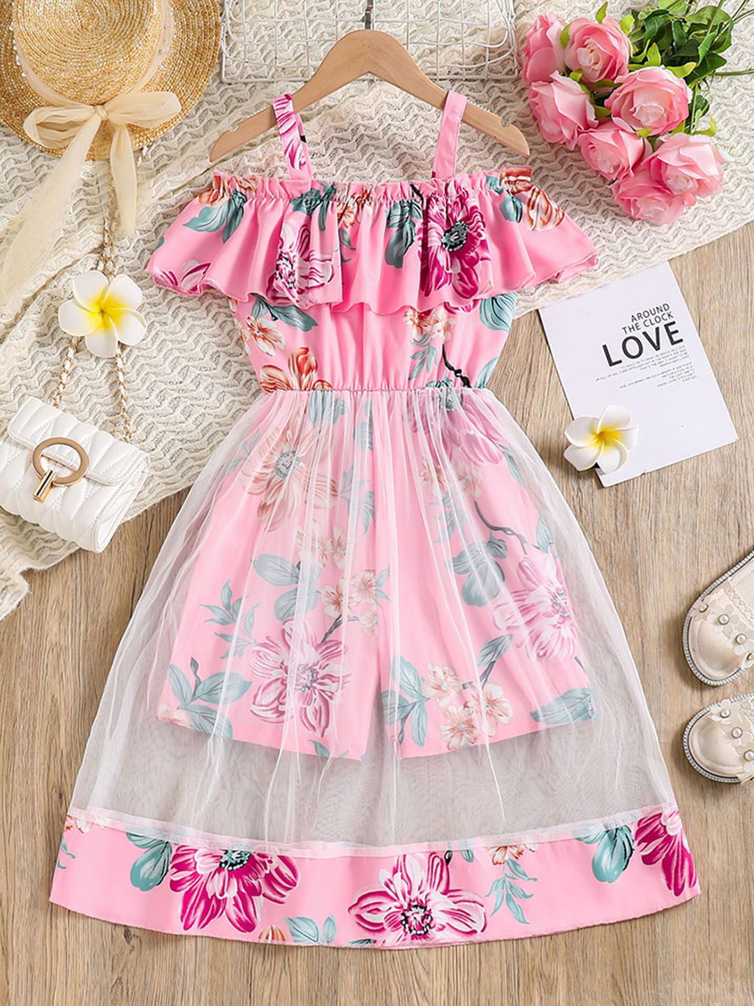 INCLUD Girls Off-Shoulder Printed Basic Jumpsuit