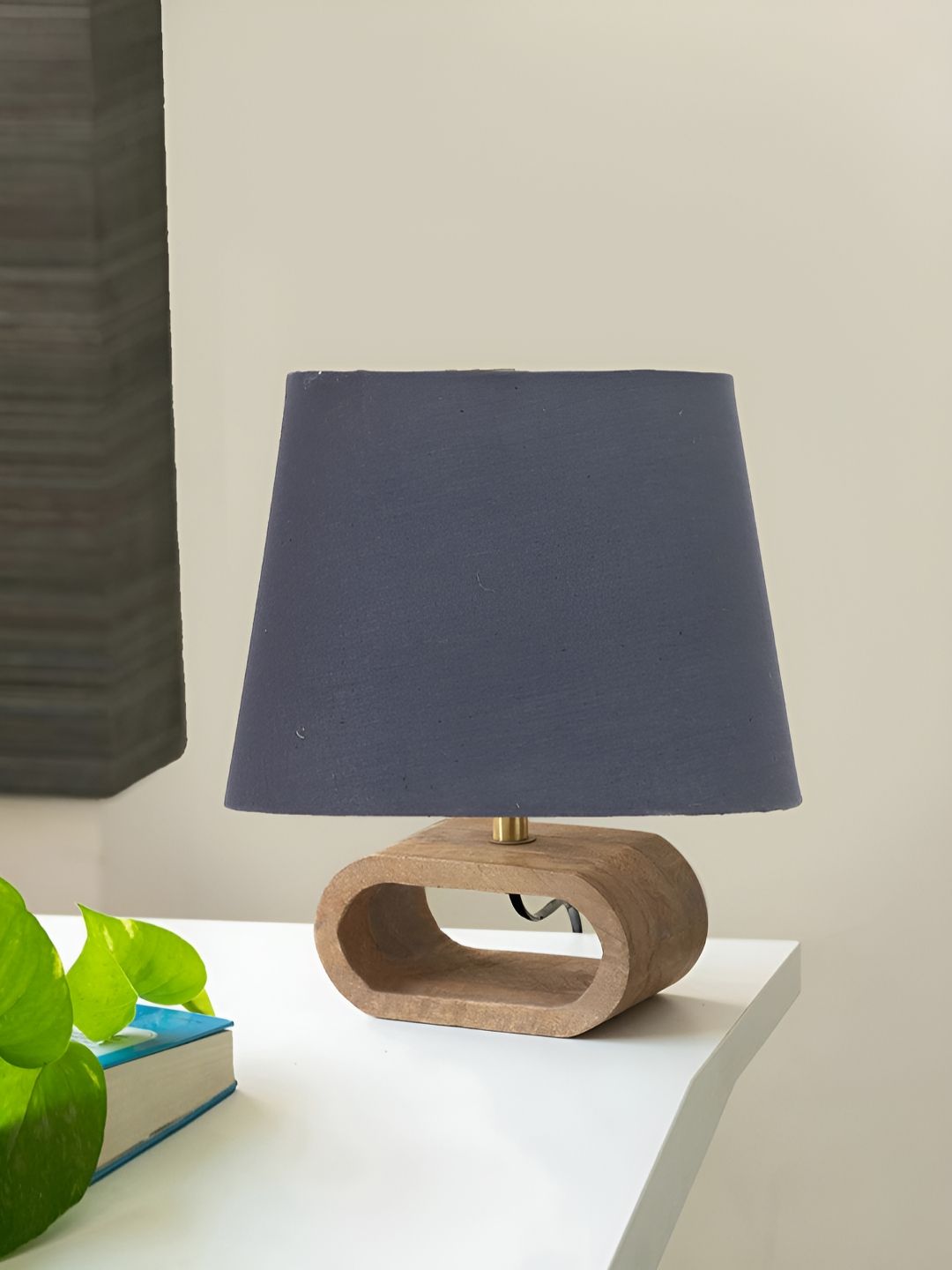 Devansh Warm Yellow Wood Frustum Solid High Quality Electrical Table Lamps