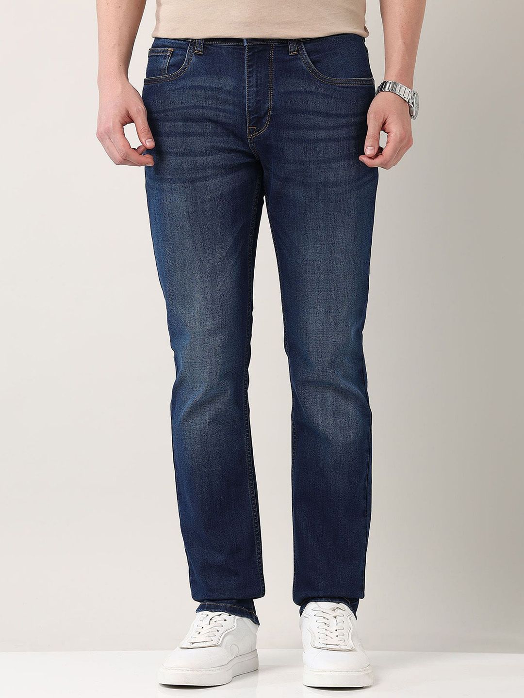AD By Arvind Men Slim Fit Light Fade Jeans