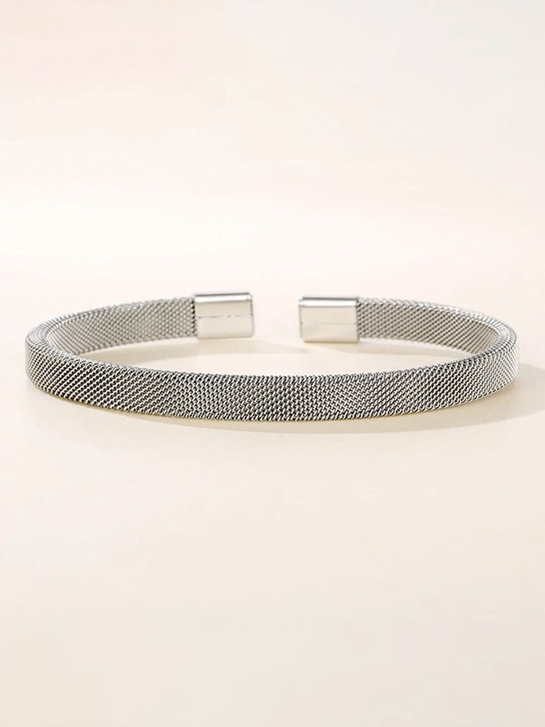 The Roadster Lifestyle Co Men Silver-Plated Cuff Bracelet