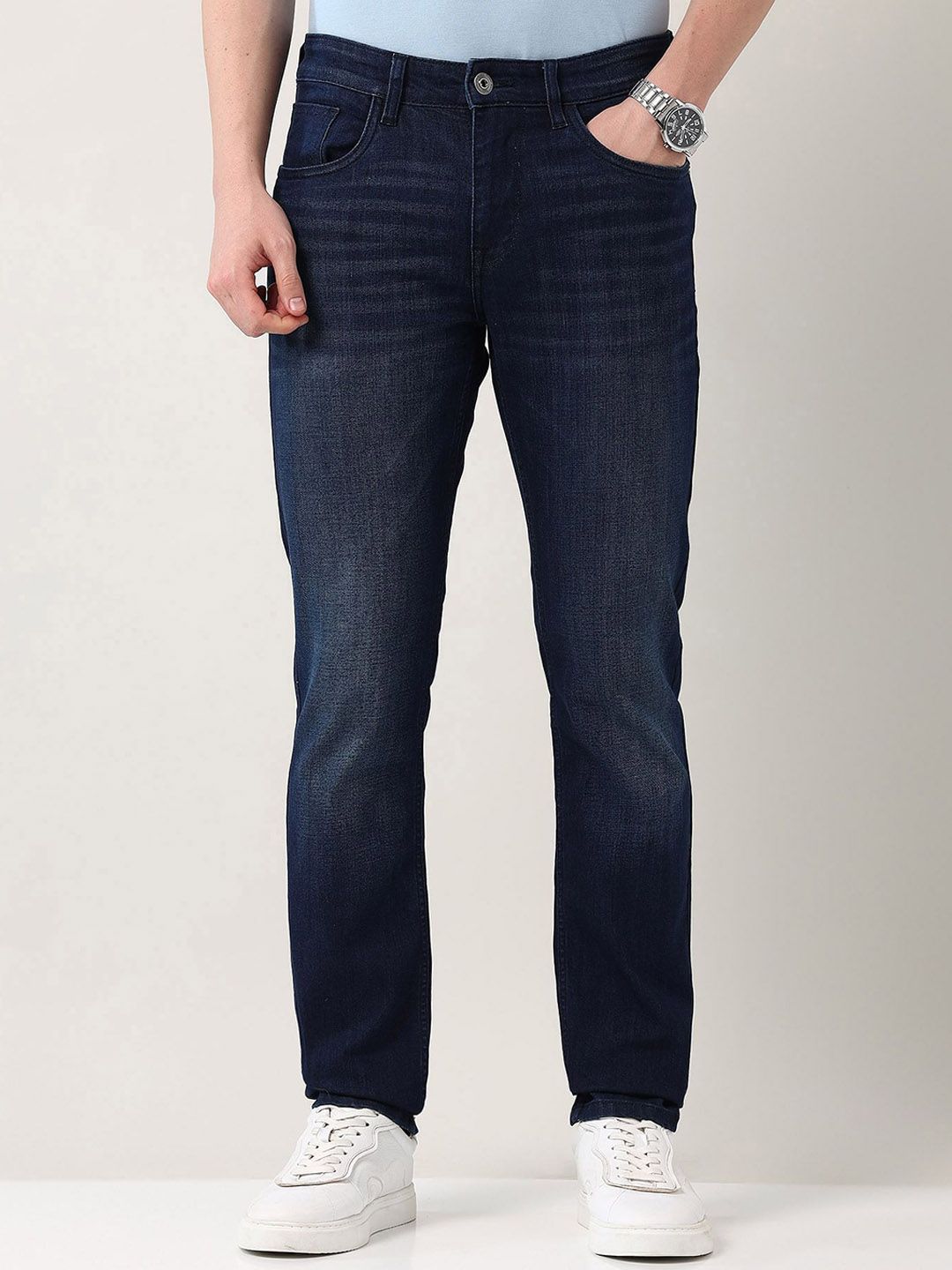 AD By Arvind Men Slim Fit Light Fade Jeans
