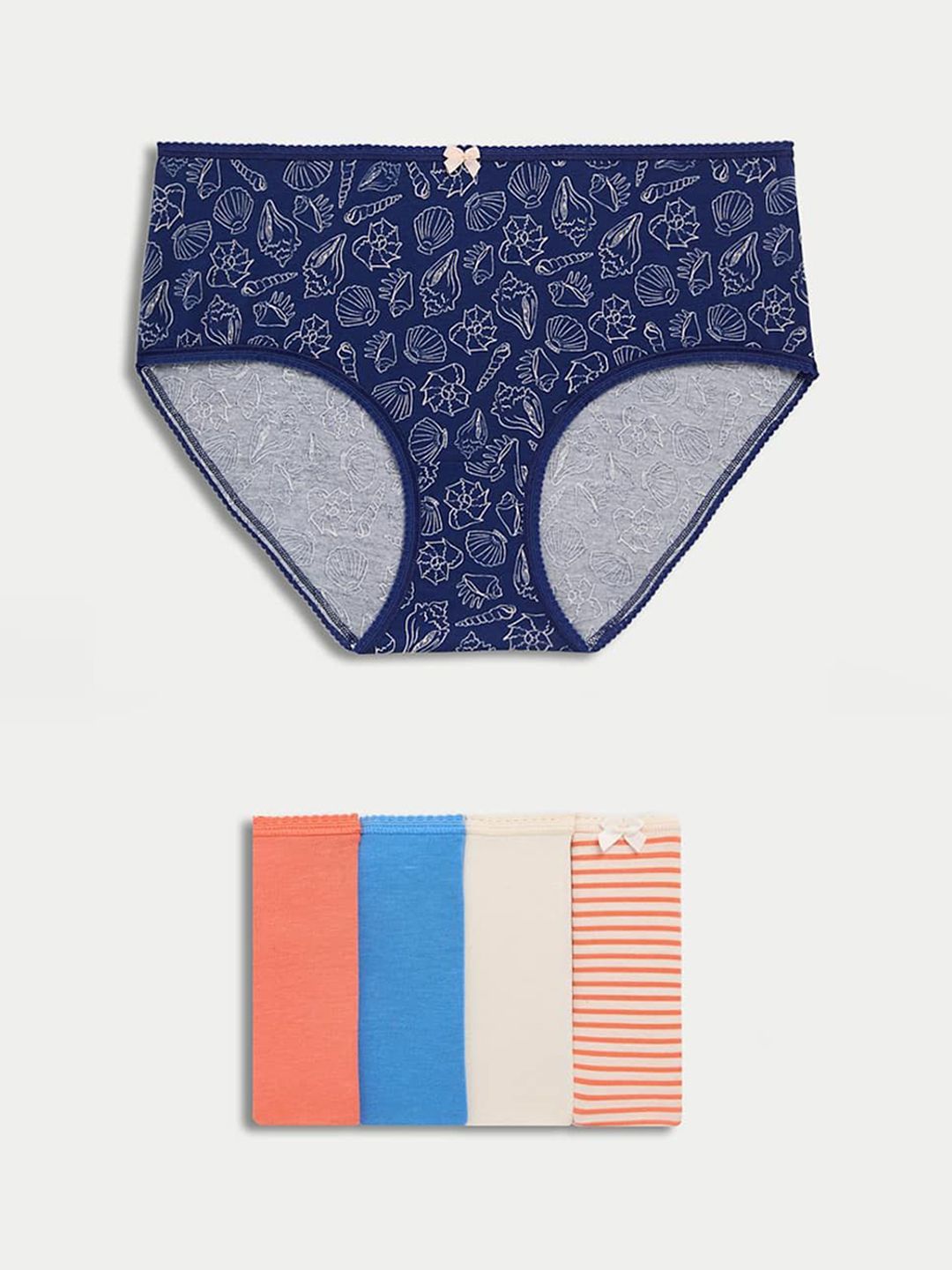 Marks & Spencer Pack Of 5 Printed High Rise Briefs-T615104XBRIGHT ORANGE
