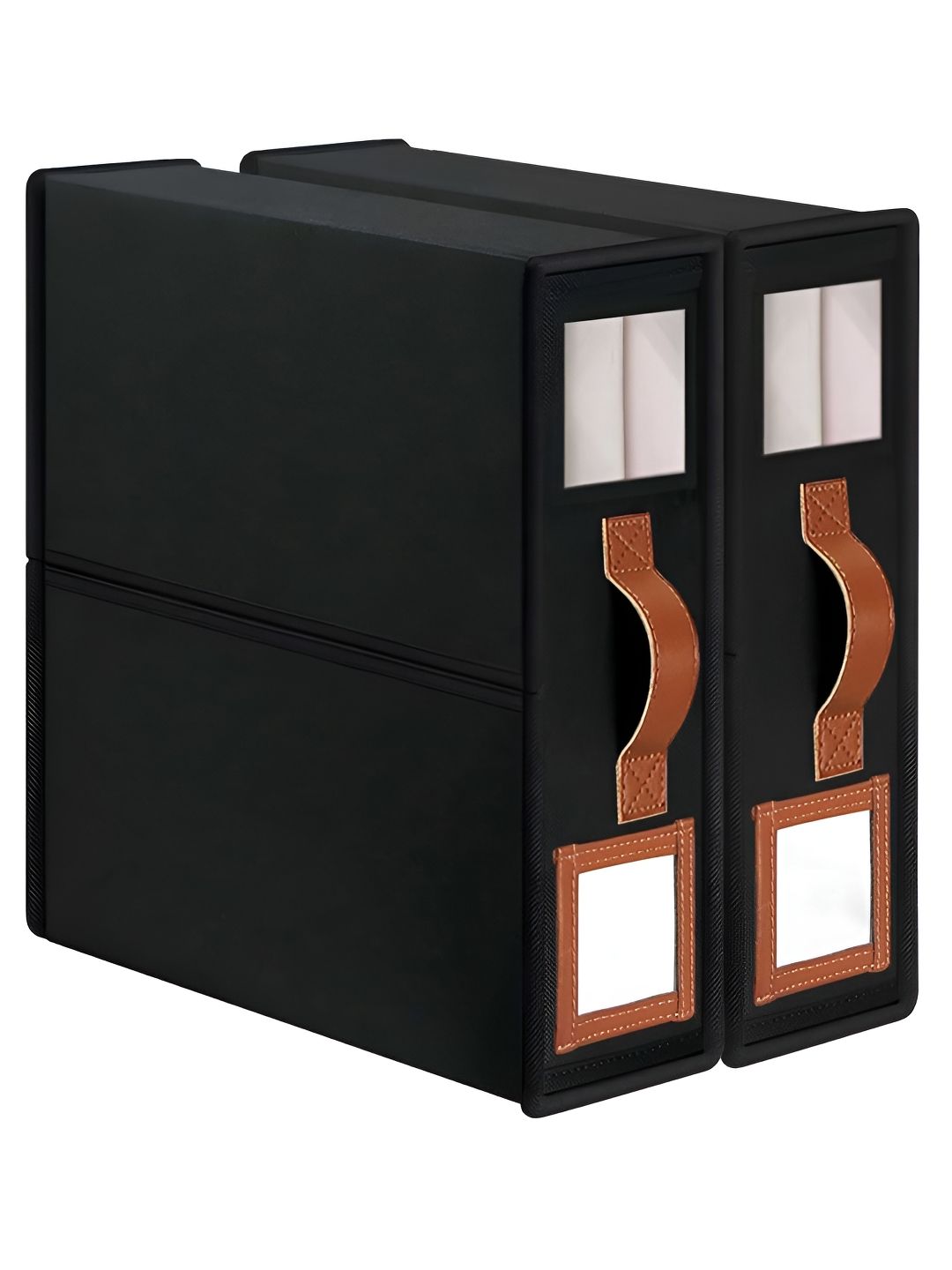 HOUSE OF QUIRK Black Set of 2 Regular Drawer Organiser Organisers