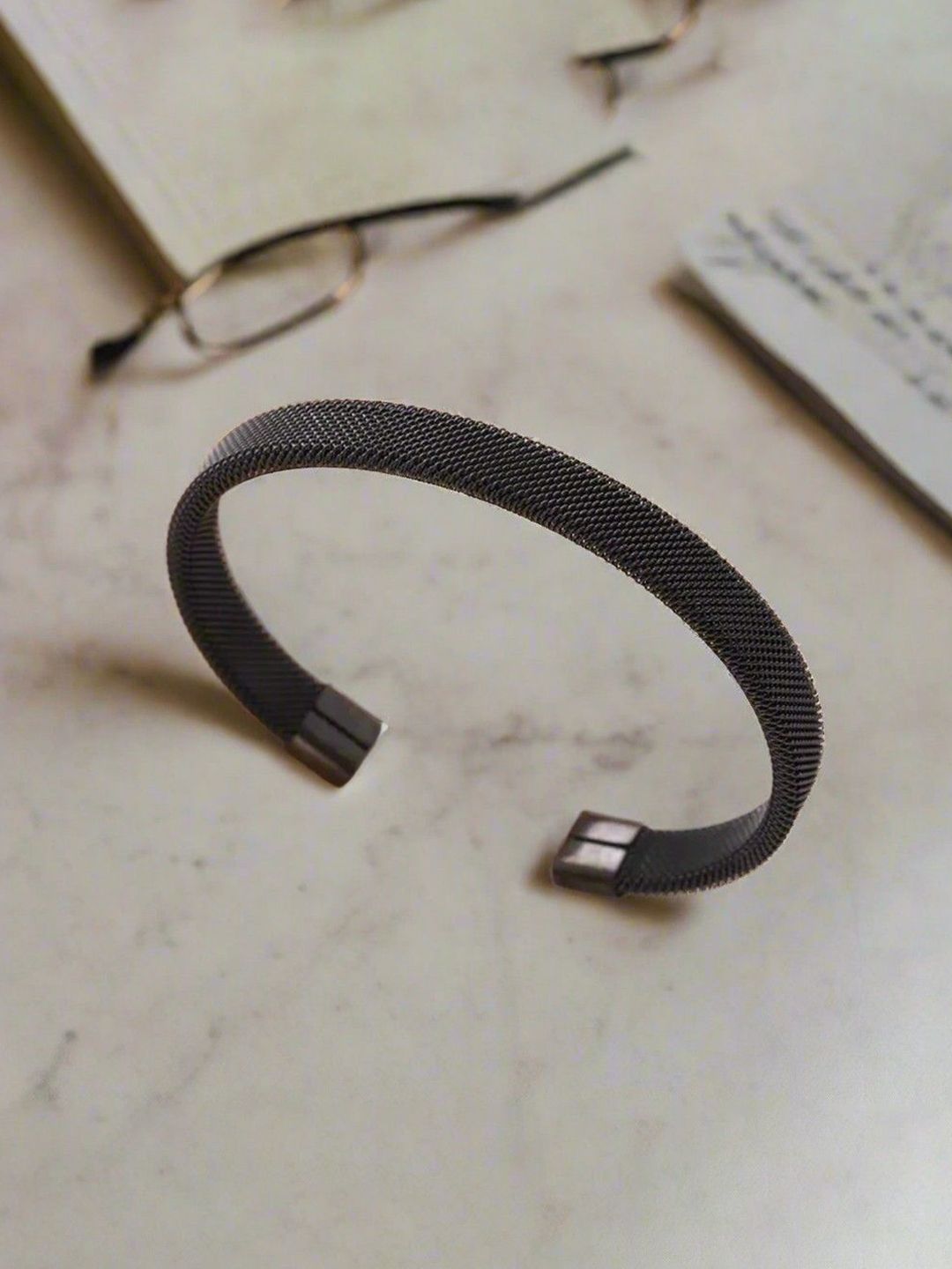 The Roadster Lifestyle Co Men Black-Plated Kada Bracelet