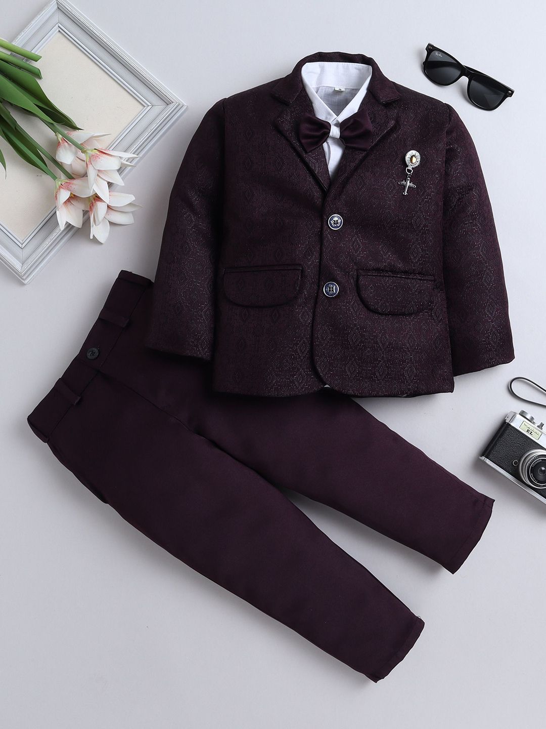BAESD Boys Self-Designed Single-Breasted Three Piece Suit