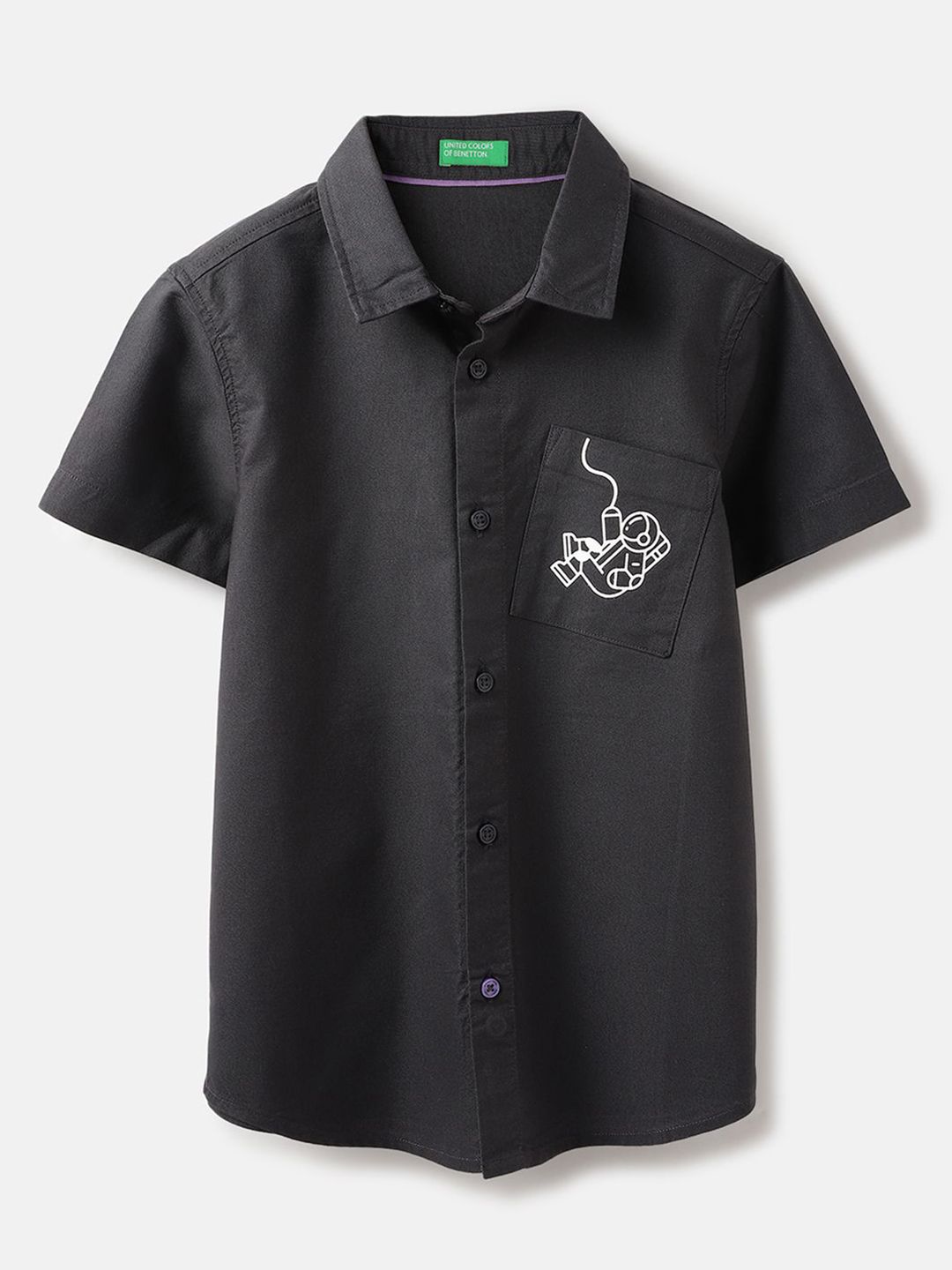 United Colors of Benetton Boys Opaque Printed Casual Shirt