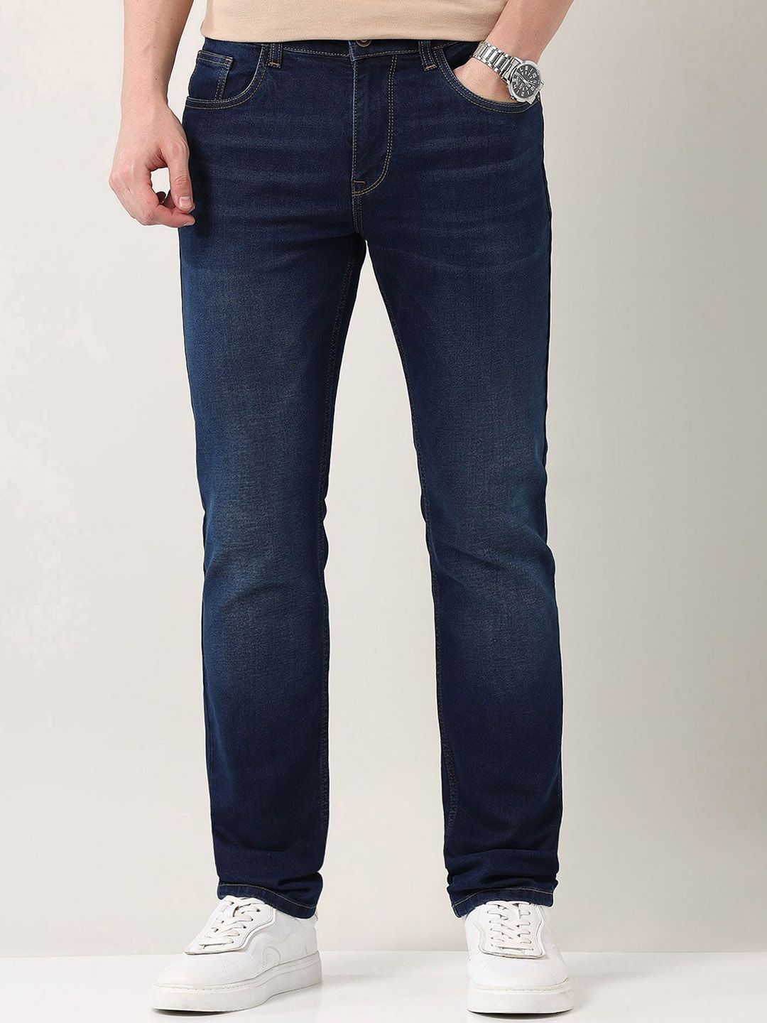 AD By Arvind Men Slim Fit Light Fade Jeans