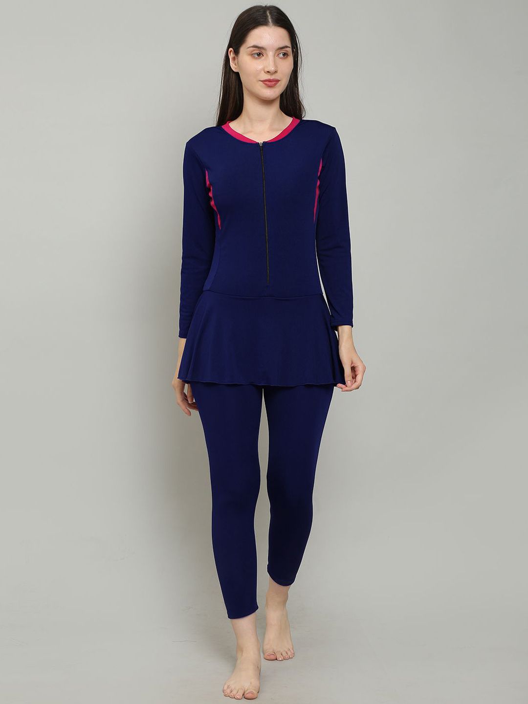 MEGASKA Colourblocked Full length Padded Swimming Dress