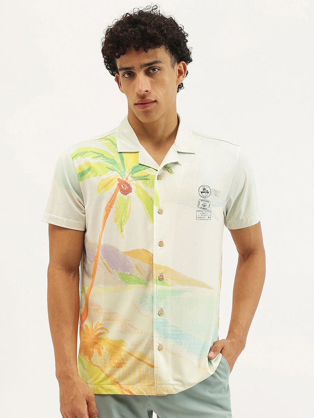 United Colors of Benetton United Colors of Benetton Men Opaque Printed Casual Shirt