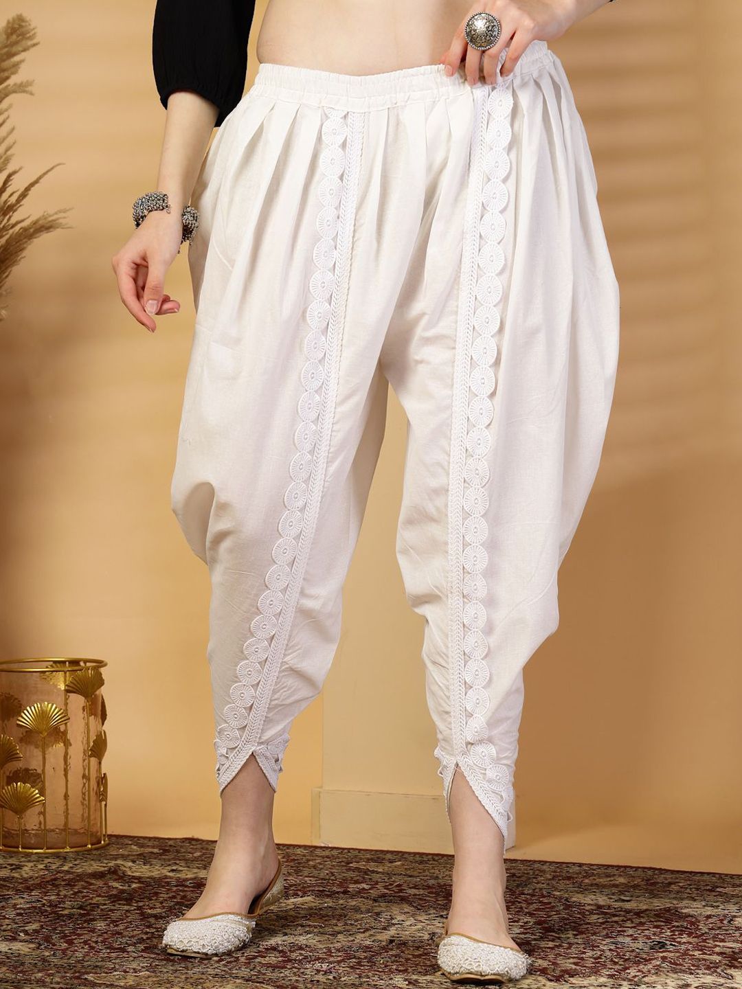Clora Creation Embellished Cotton Dhoti Pants