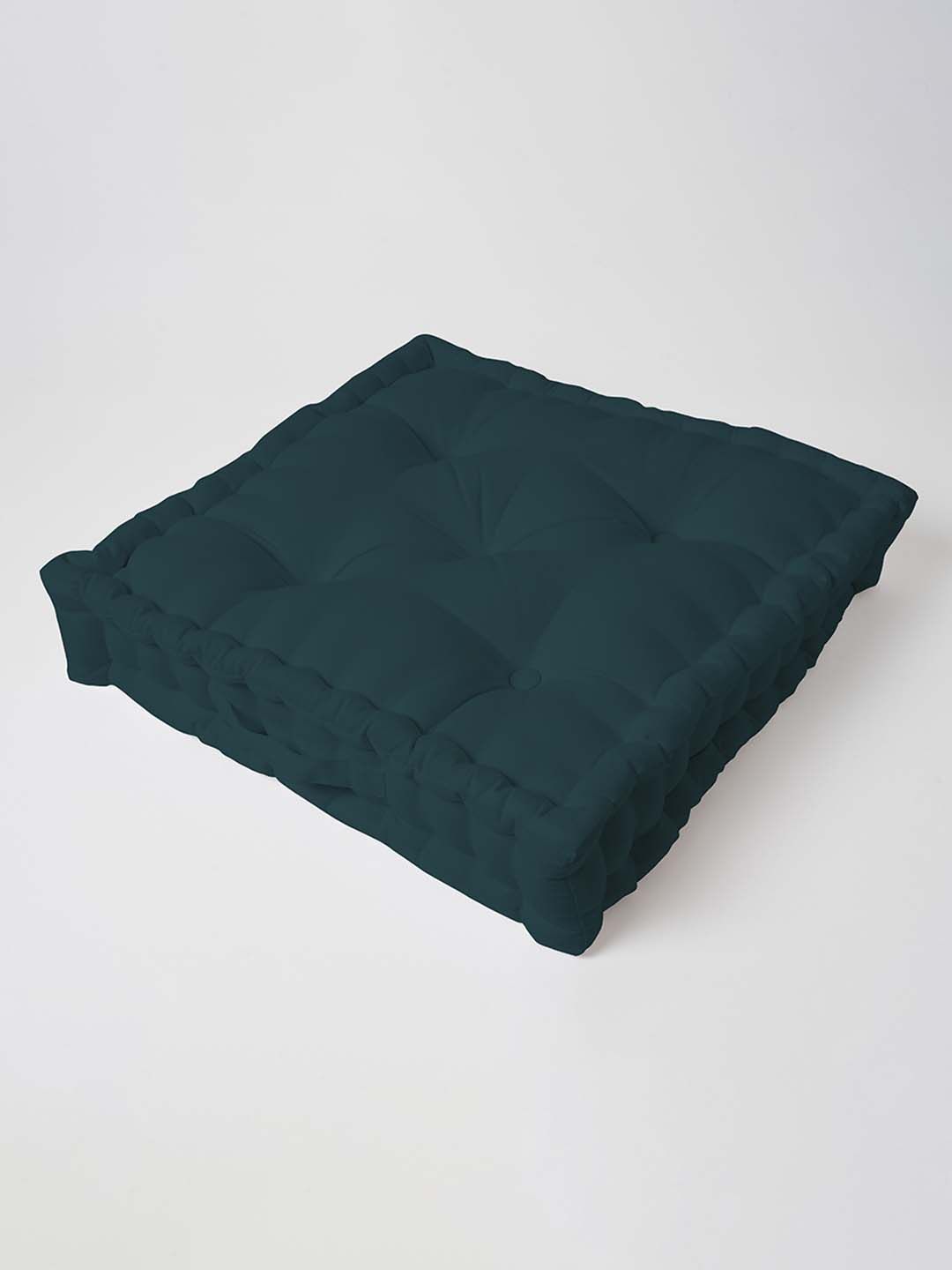 SKANDA FAB Green Pure Cotton Square Floor Cushion