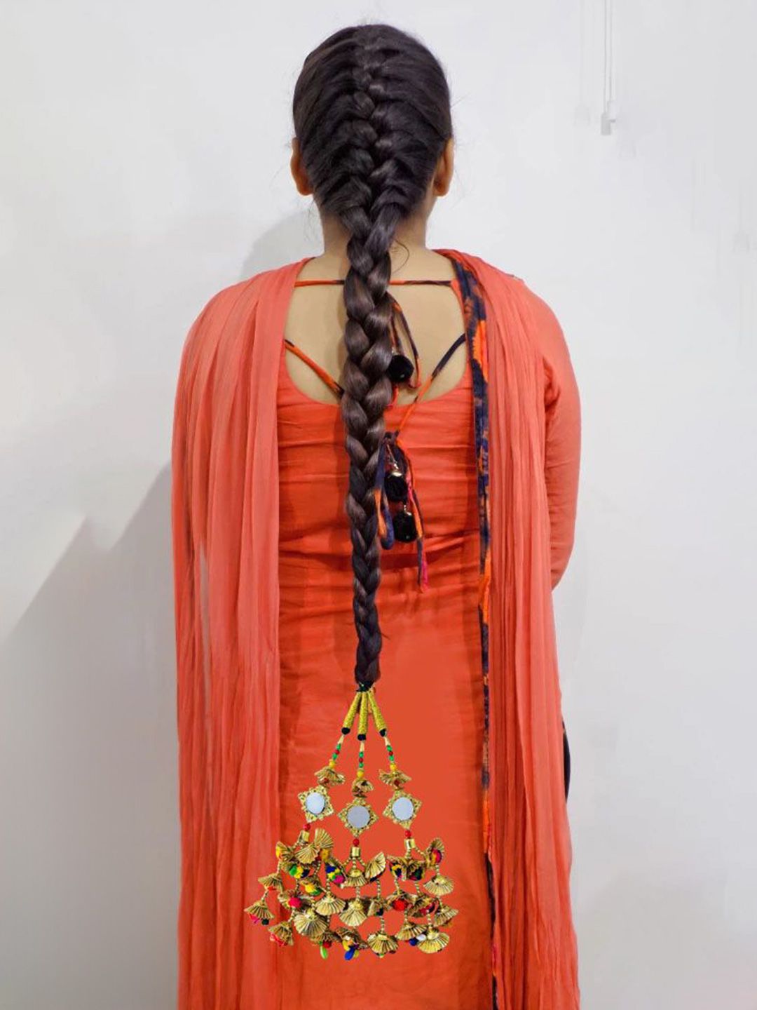 BAESD BAESD Women Elegant Mirror Zari Punjabi Choti Paranda