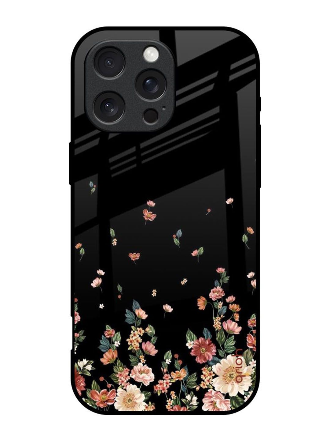 QRIOH Floral Printed iPhone 16 Pro Back Case Mobile Accessories