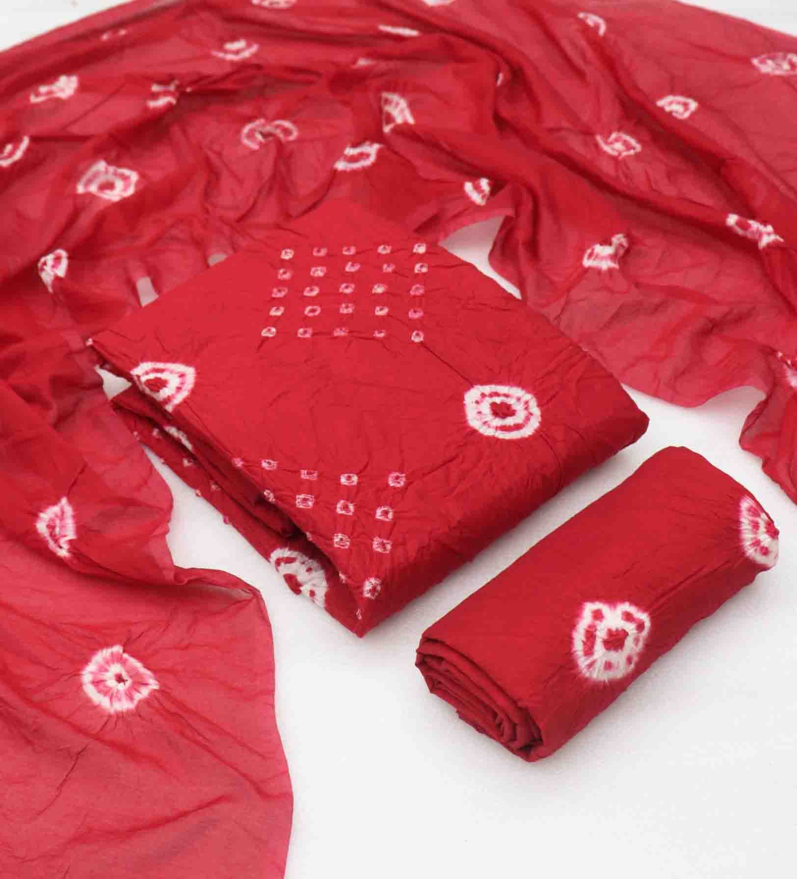 Blissta Bandhani Dyed Unstitched Dress Material