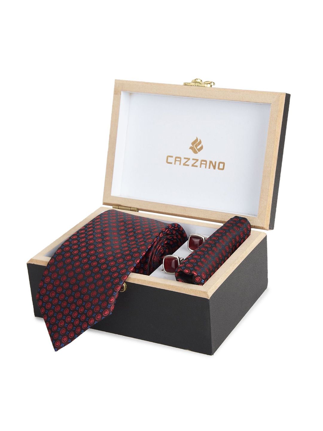 Cazzano Men Tie and Pocket Square Accessory Gift Set Comes with a box