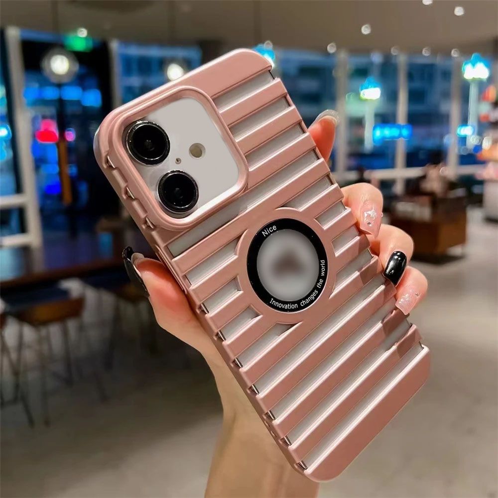 Luxury Kase LK165 Solid iPhone 16 Logo Hole Mag-Safe Heat Dissipation Back Case