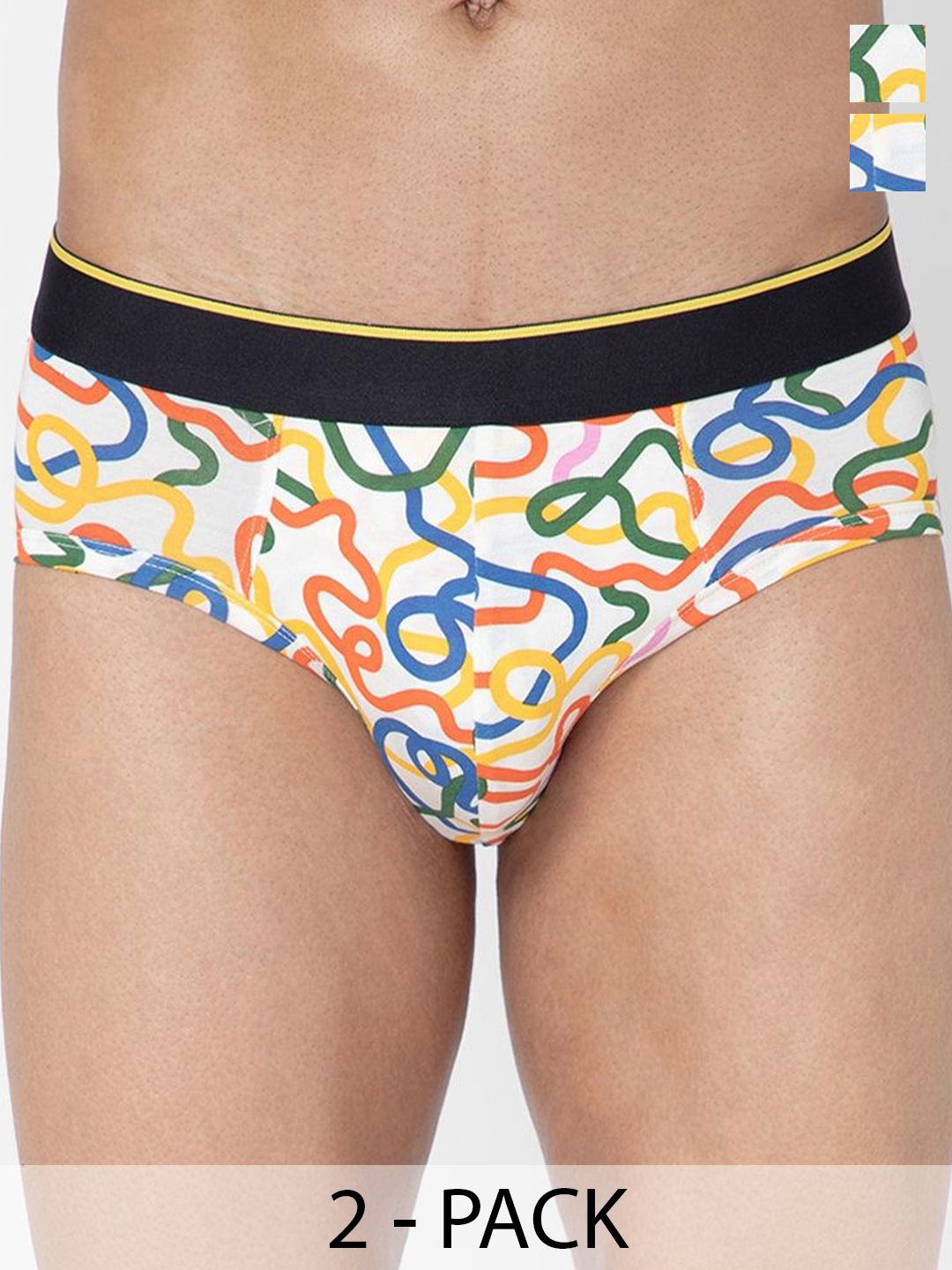 bummer Men Pack of 2 Printed Micro Modal Briefs Underwear BRSTST02S