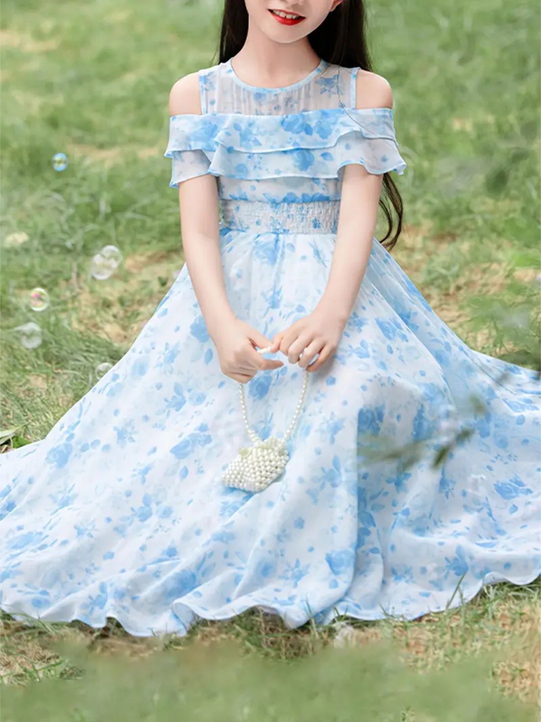 Buy BAESD Floral Printed Ruffled Satin Maxi Dress - Dresses for Girls  32633234 | Myntra
