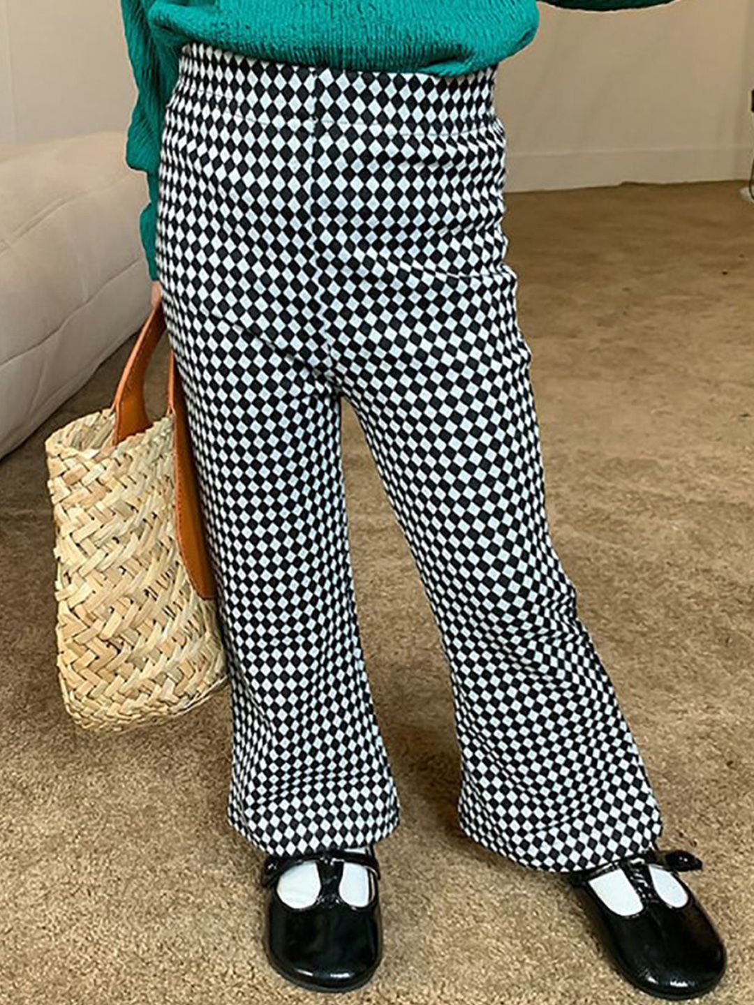 StyleCast x Revolte Girls Cotton Ethnic Motifs Checked Trousers