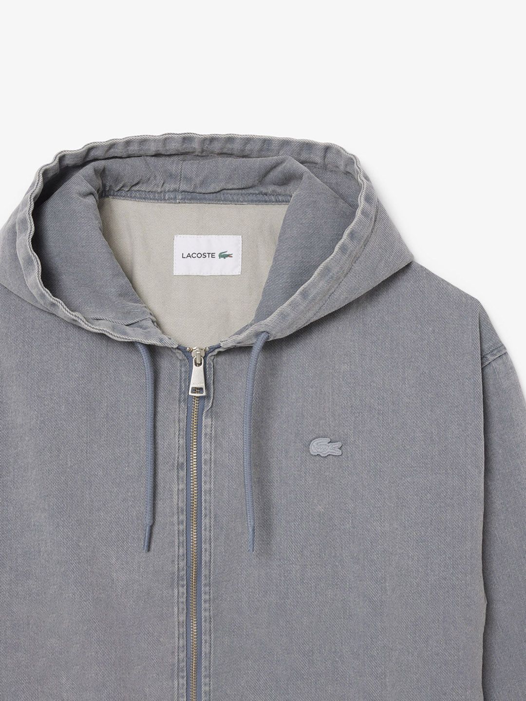 Buy Lacoste Men Hooded Solid Cotton Casual Denim Jacket - Jackets