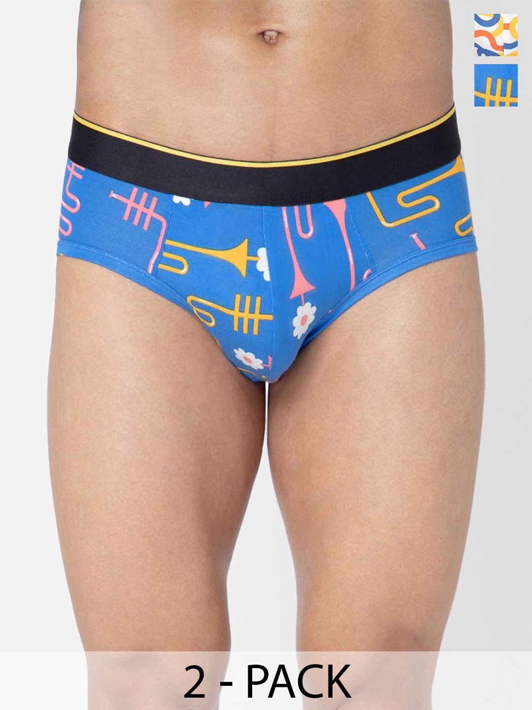 bummer Men Pack of 2 Printed Micro Modal Briefs Underwear BRDBST02S