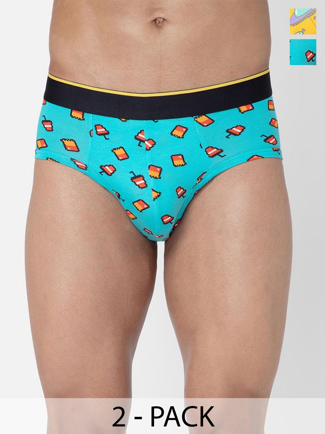 bummer Men Printed Micro Modal Briefs Underwear Pack of 2 BRMCSPU02S