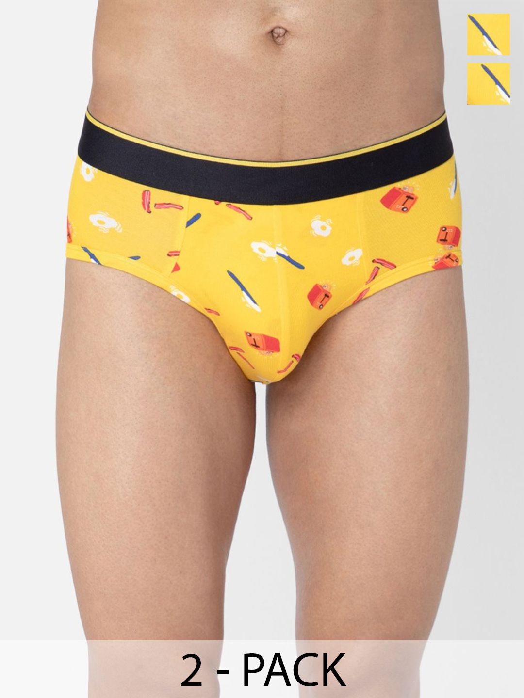 bummer Men Pack of 2 Printed Micro Modal Underwear Briefs BRBREBRE02S