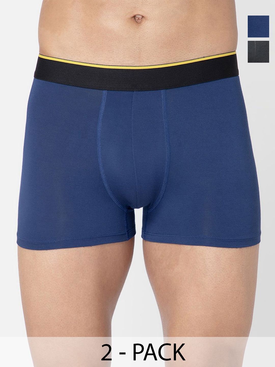 Bummer Men Pack of 2 Solid Micro Modal Trunks Underwear