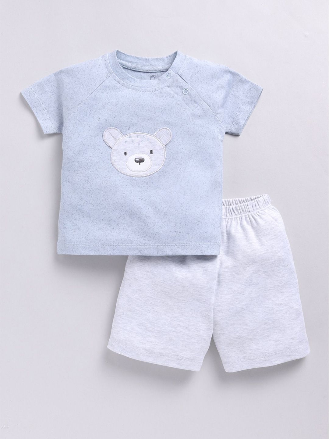 BABY GO Boys Embroidered Round Neck T-shirt With Shorts