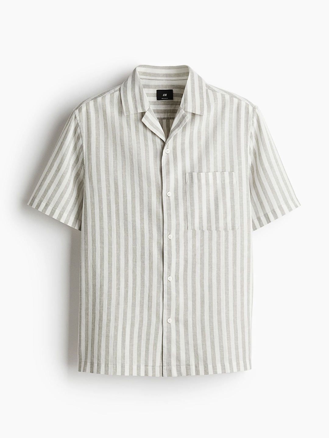 H&M Regular Fit Short-Sleeved Linen-Blend Shirt deal from myntra