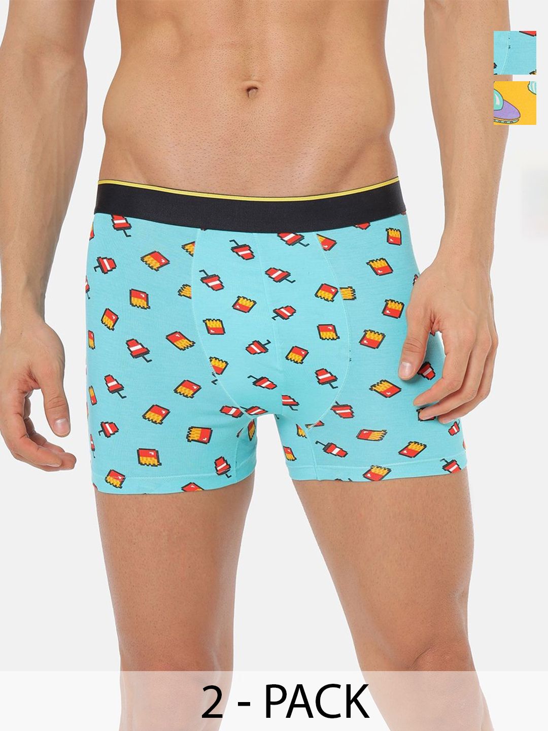 bummer Men Pack Of 2 Printed Micro Modal Trunks Underwear