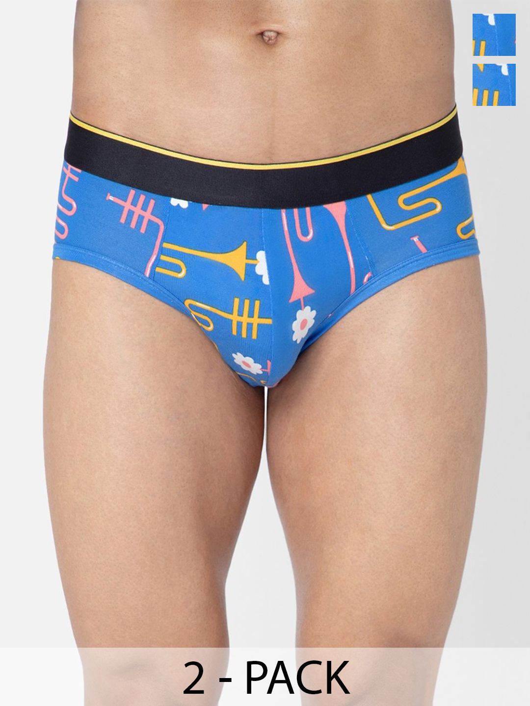 Bummer Men's Printed Micro Modal Briefs Underwear Pack of 2