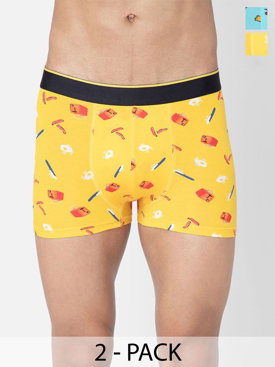 Bummer Men Printed Micro Modal Trunks Underwear Pack of 2