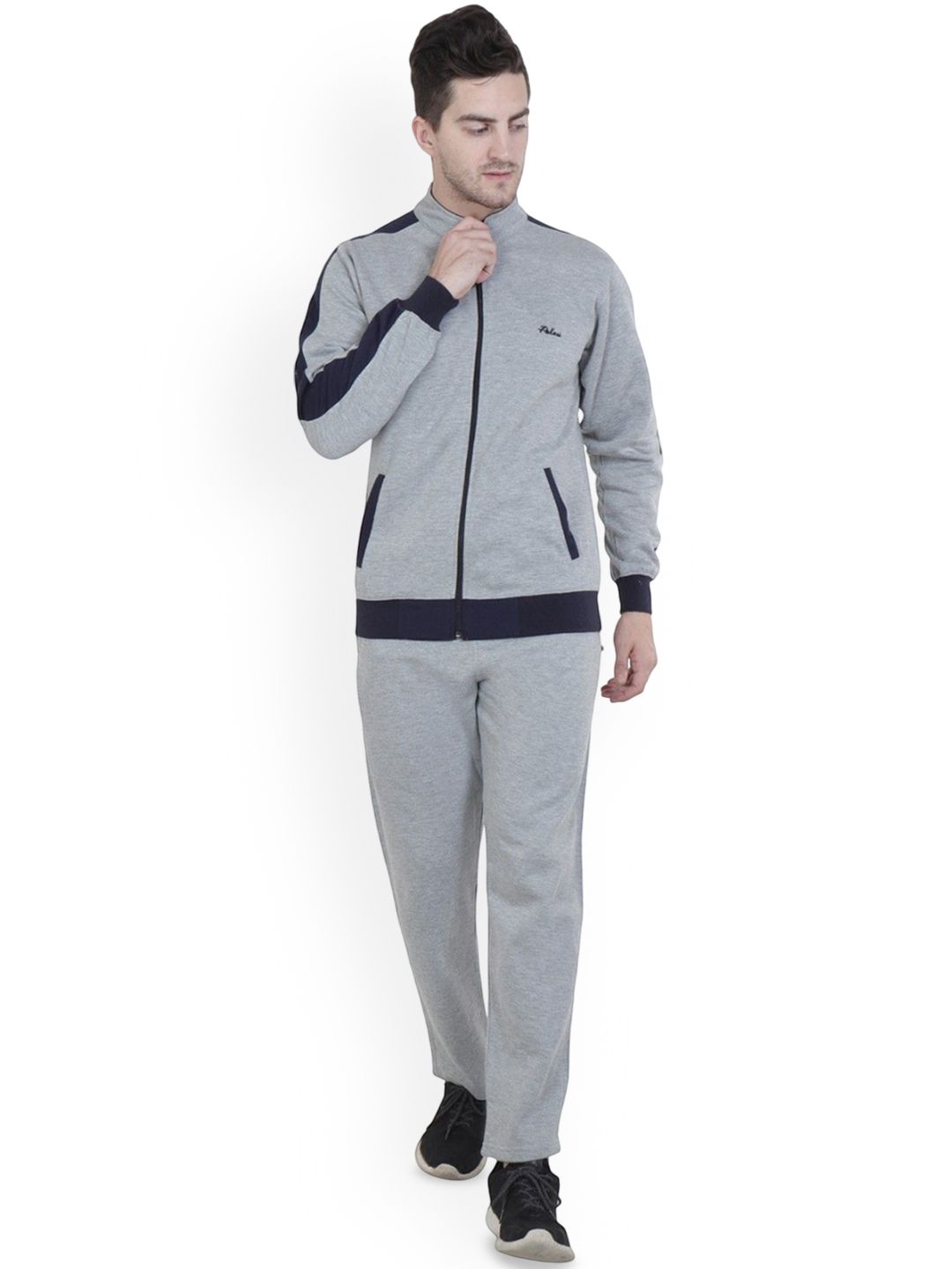 HAUTEMODA Men Mock Collar Tracksuit