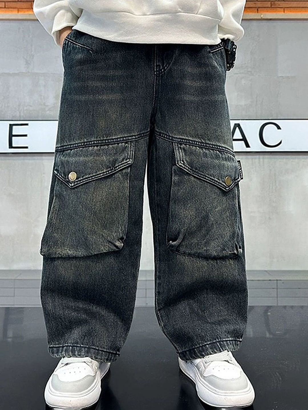 LULU & SKY Boys High-Rise Heavy Fade Jeans