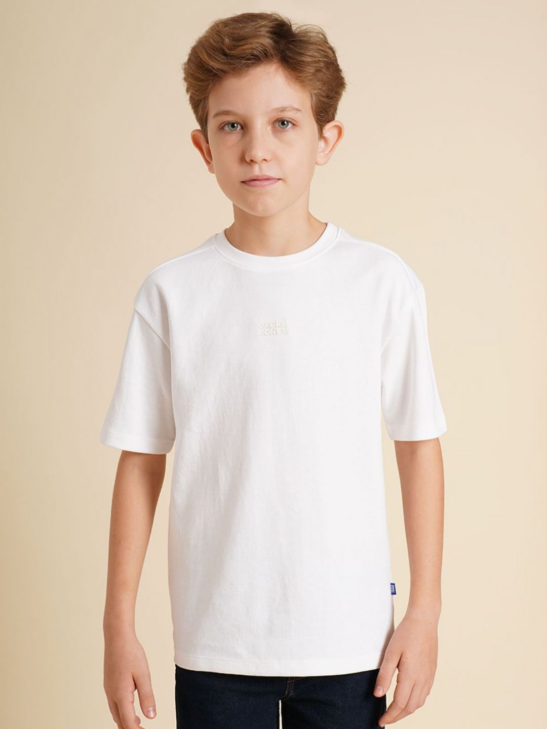 Jack & Jones Junior Jack & Jones Junior Boys Solid Round Neck Cotton Oversized T-shirt