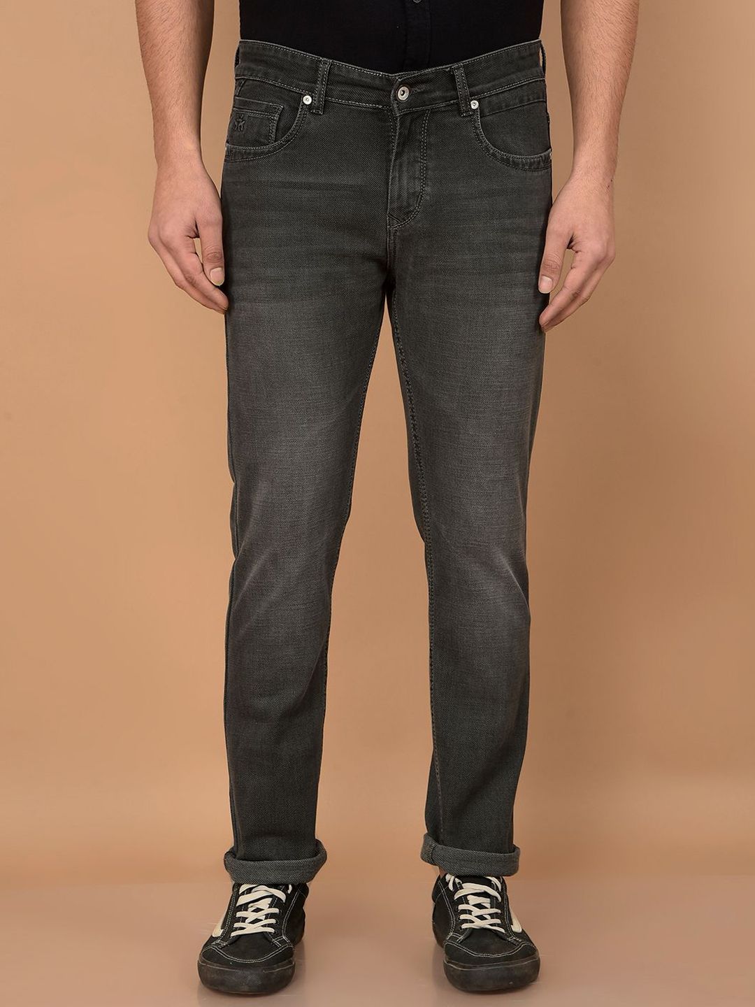Crimsoune Club Men Mid-Rise Slim Fit Light Fade Clean Look Stretchable Jeans