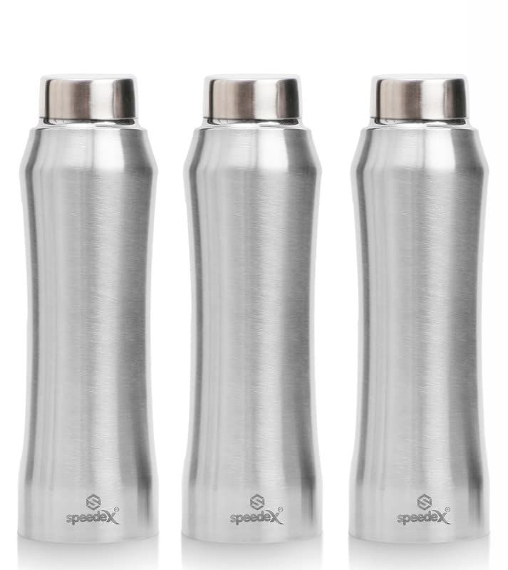 Speedex Silver Brand Logo Stainless Steel Spill Proof 3 Piece Water Bottle - 1L