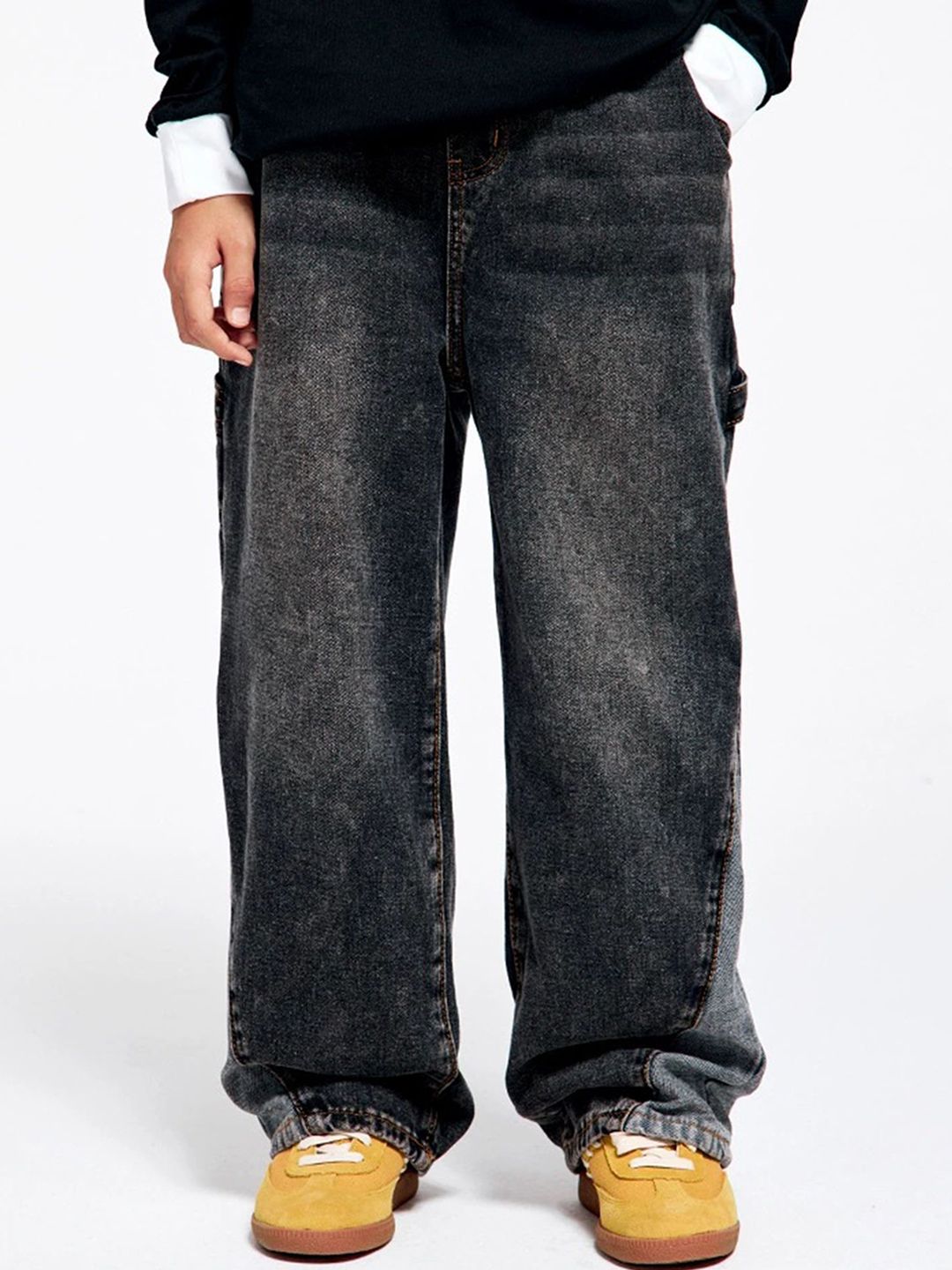 LULU & SKY Boys Regular Fit High-Rise Mildly Distressed Light Fade Non Stretchable Jeans