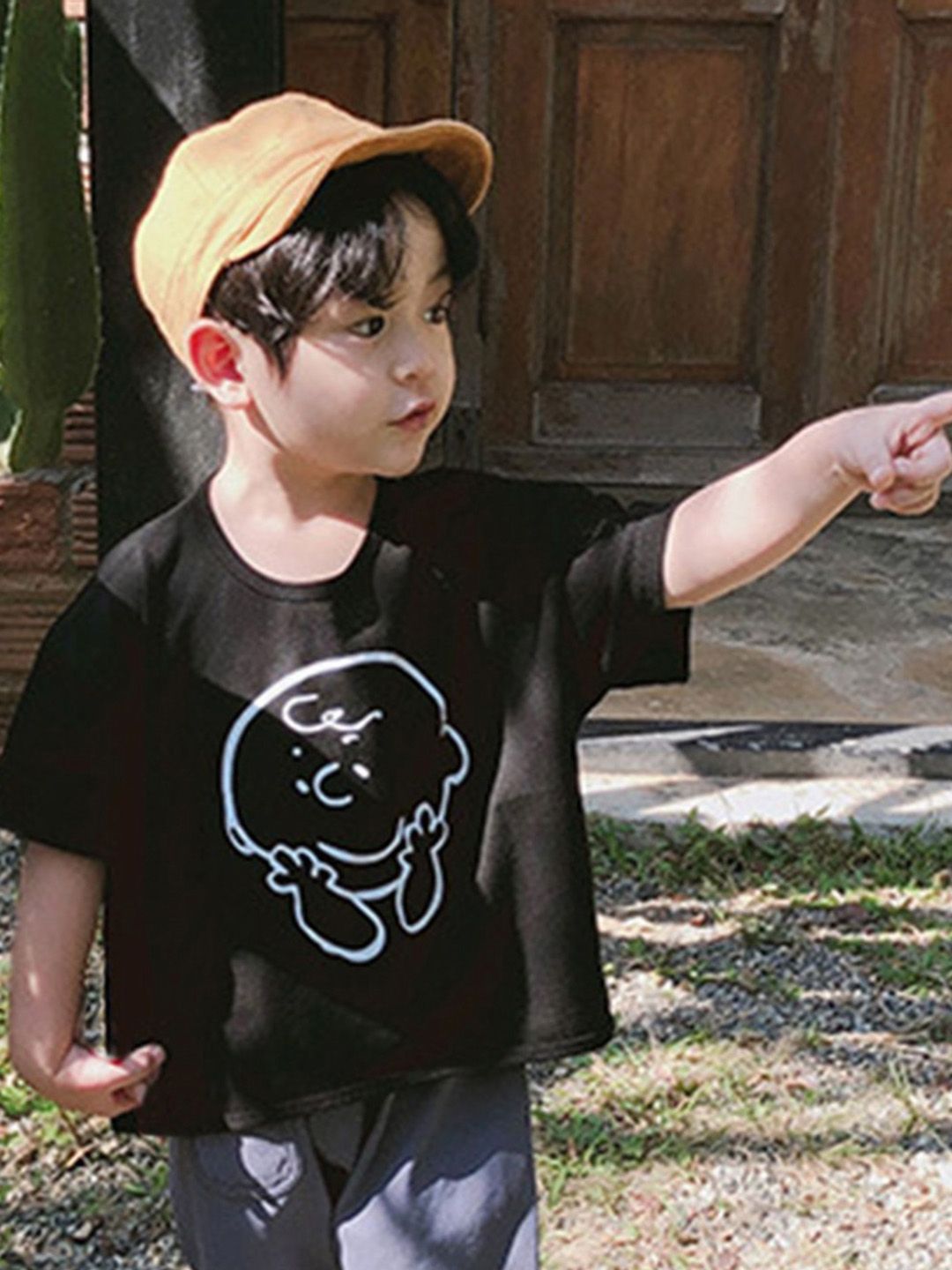 LULU & SKY Boys Graphic Printed Round Neck Cotton Boxy T-shirt