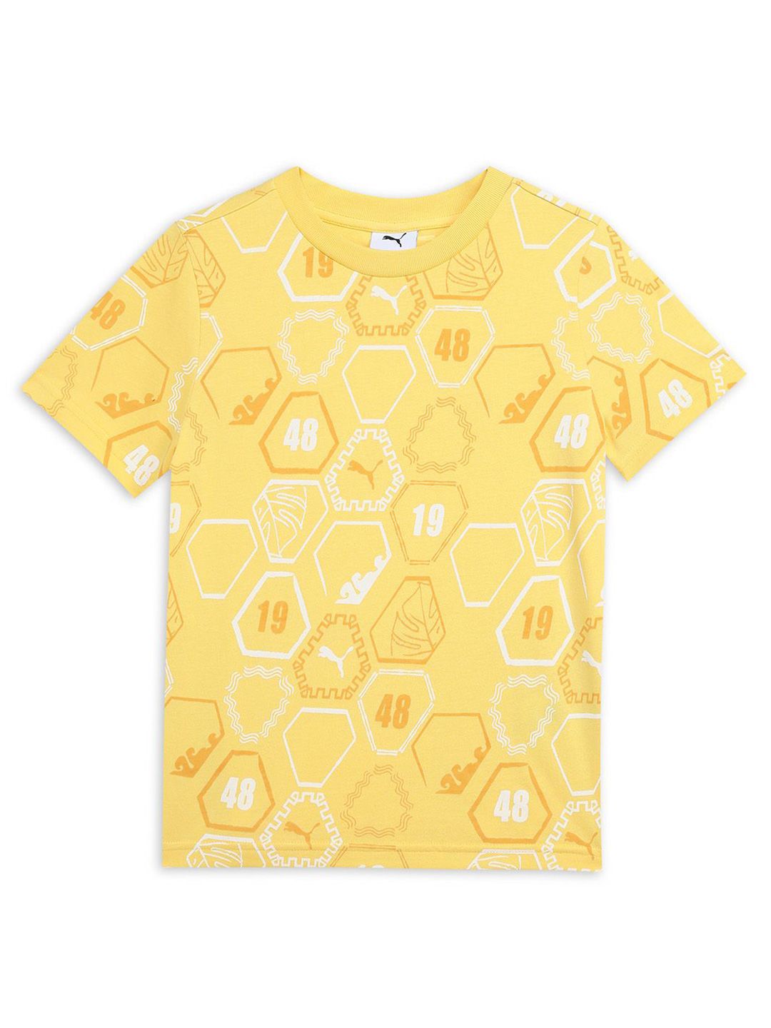 Puma Puma Premium Ess Aop Printed Pure Cotton Short Sleeve T-Shirt