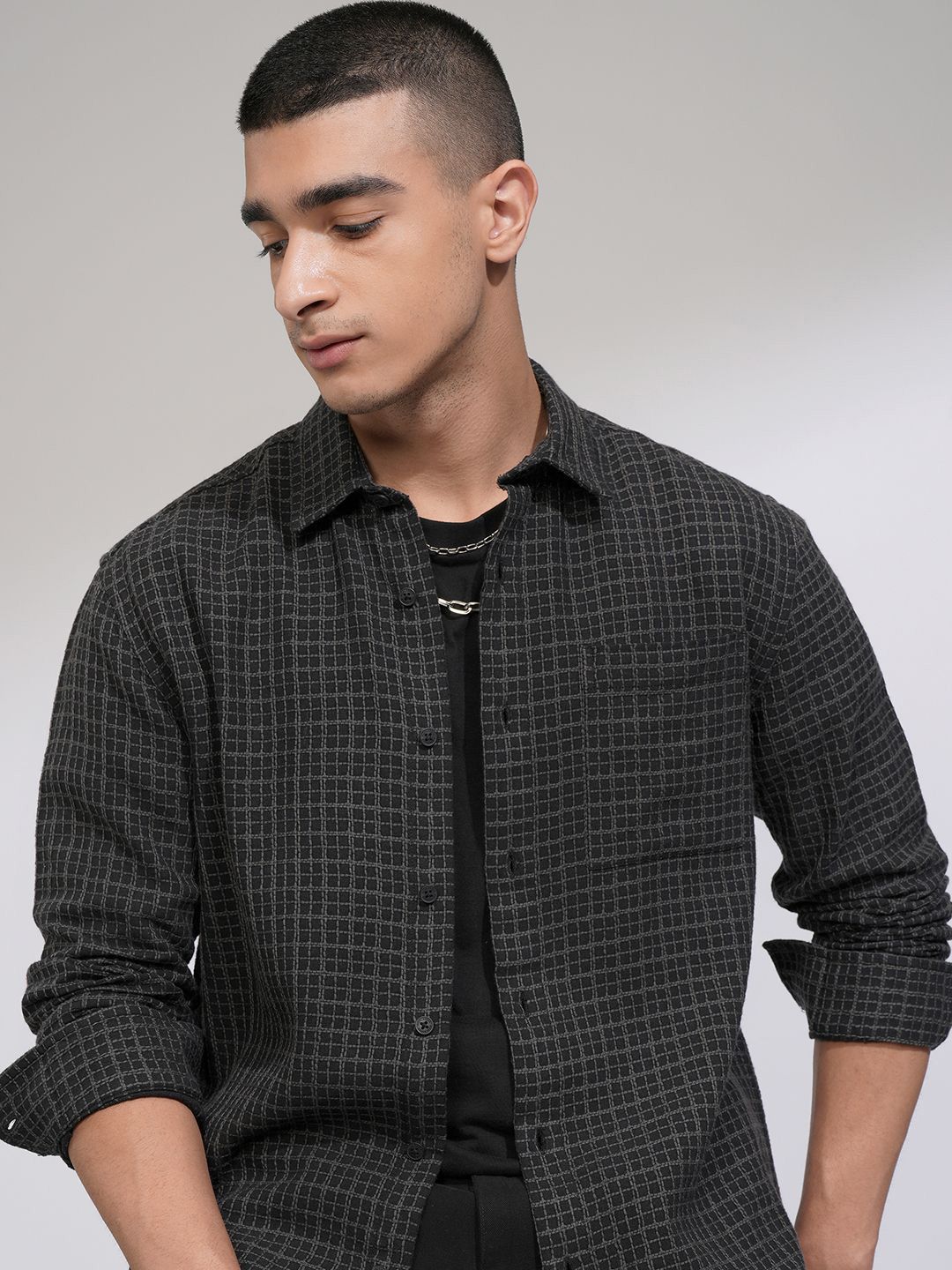 HIGHLANDER HIGHLANDER Men Checked Relaxed Regular Fit Shirt