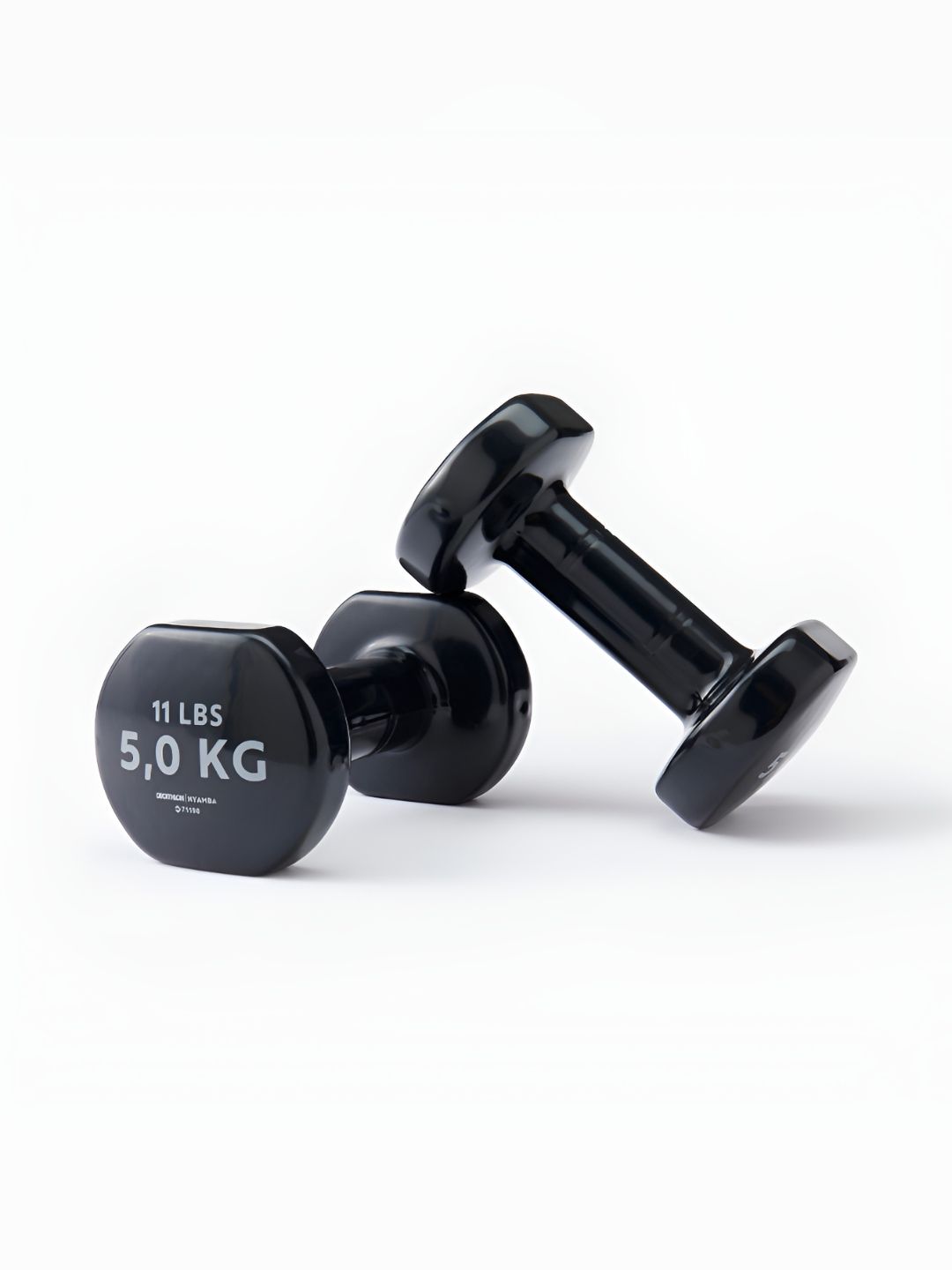 Decathlon Decathlon Domyos - Adults Black Easy Maintenance Fitness Dumbbells Twin-Pack 5 kg