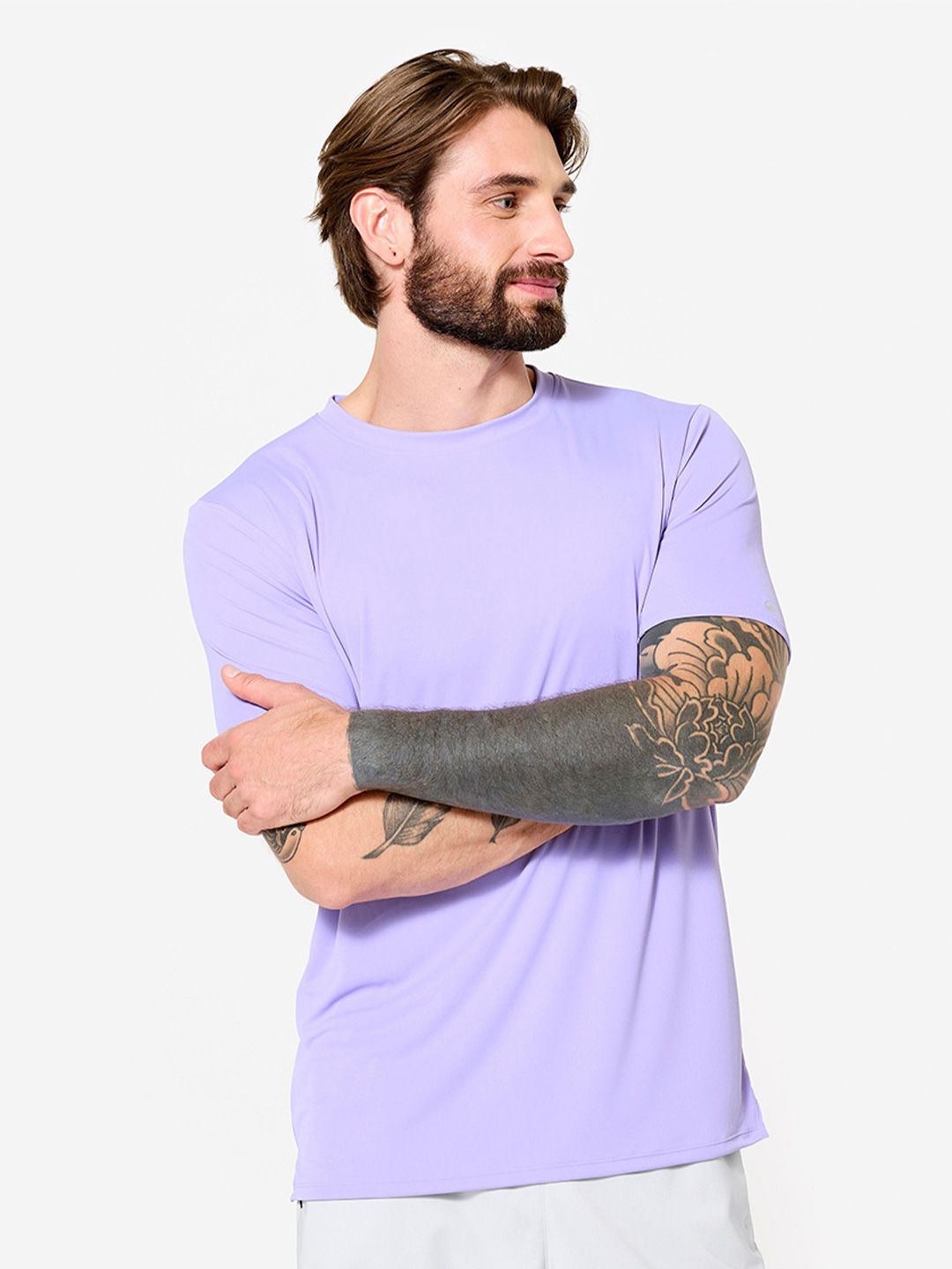 Decathlon Domyos - Men Lavender Breathable Cardio Training Purple Gym T-Shirt
