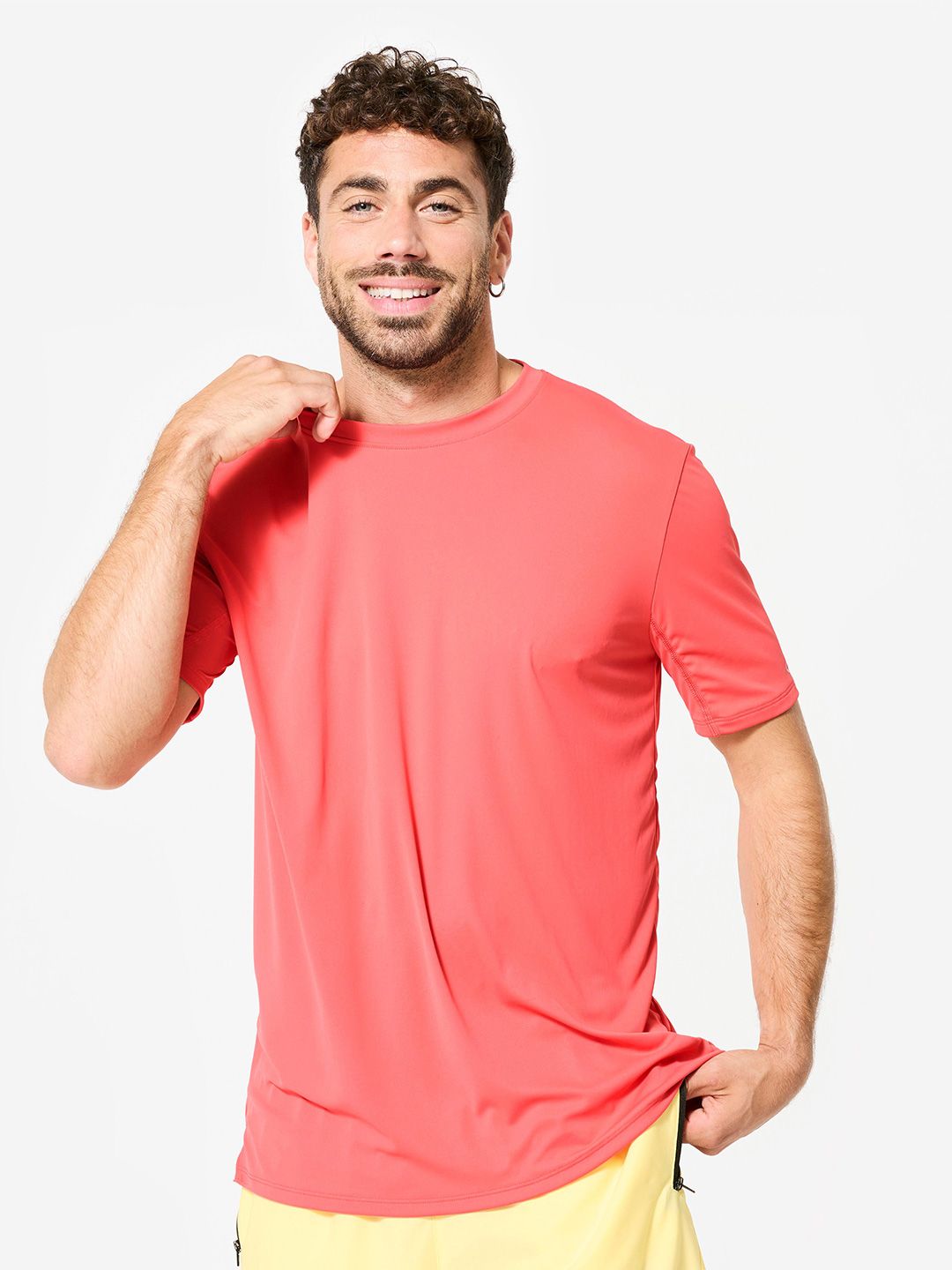 Decathlon DOMYOS - Men Printed Cotton Crew Neck Short Sleeved Tshirt