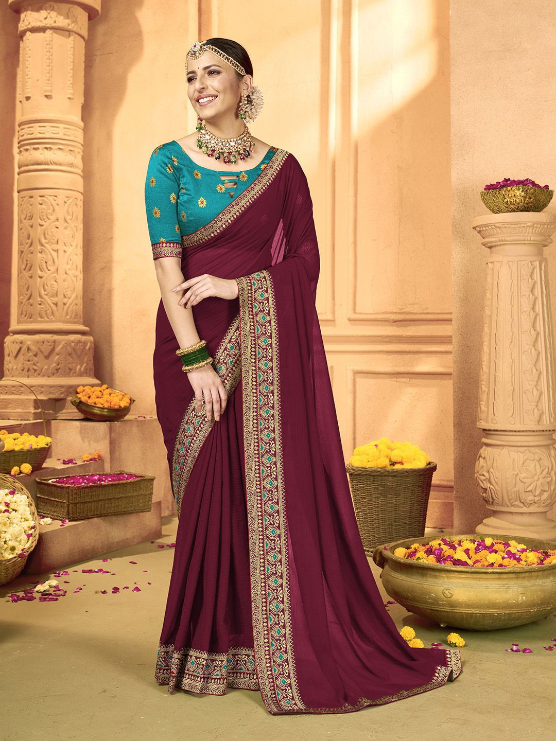 Mitera Embroidered Saree Price in India